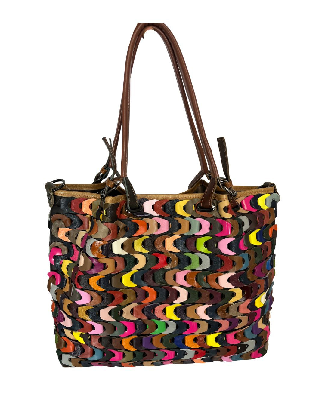 VERA PELLE Multi-Color Leather Shoulder Bag