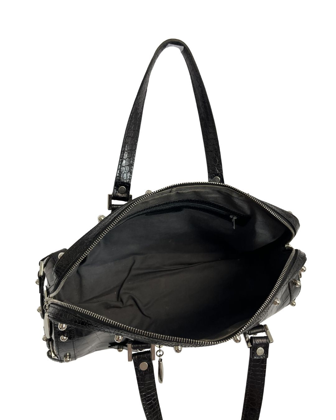 JENNIFER SCOTT Black Leather Shoulder Bag