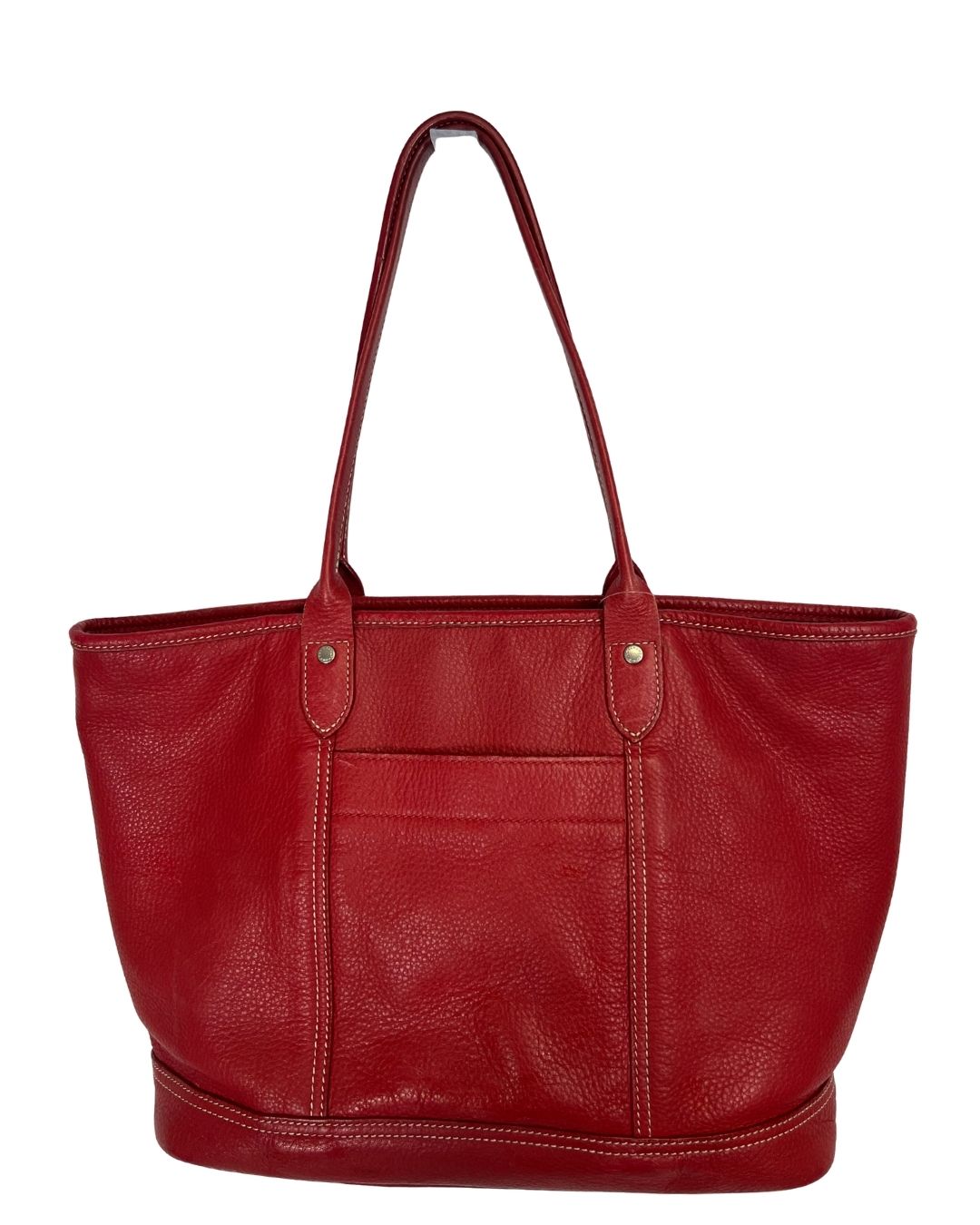LONGCHAMP Red Leather Tote Bag