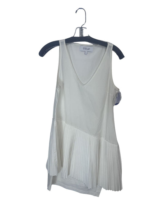DEREK LAM White Cotton Pleated Dress (Size 4)