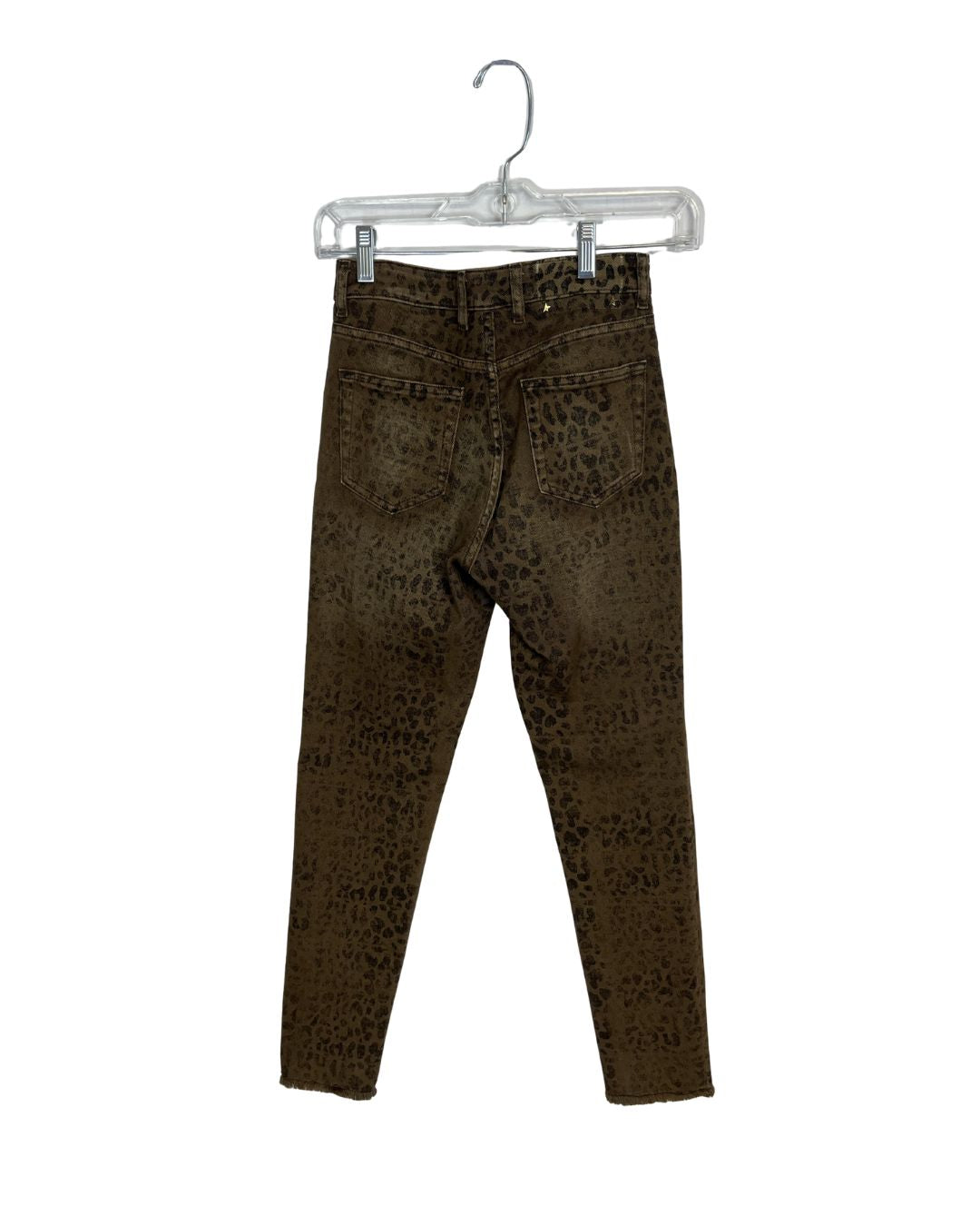 GOLDEN GOOSE Faded Leopard Brown Jeans (Size XXS)