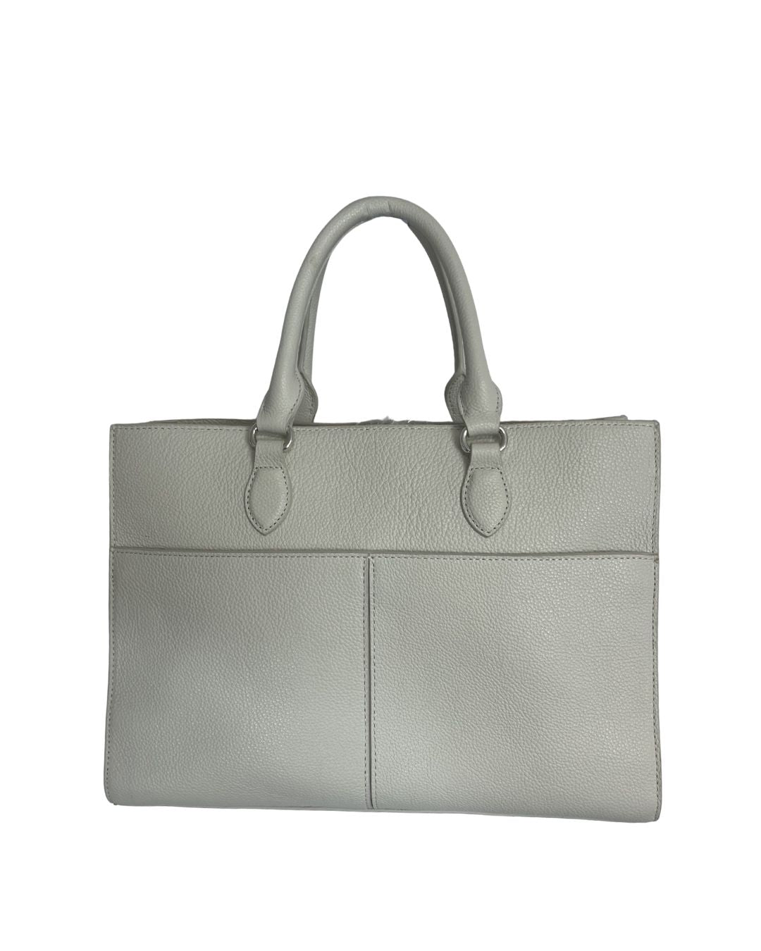 BRIGHTON White Leather Silver Accent Handbag