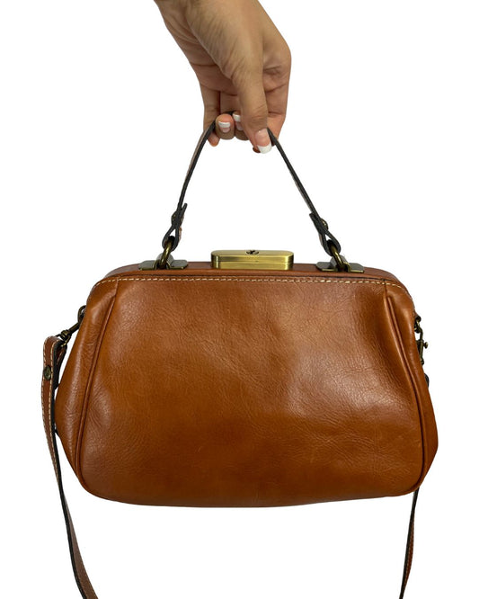 PATRICIA NASH Gracchi Satchel Brown Leather Handbag