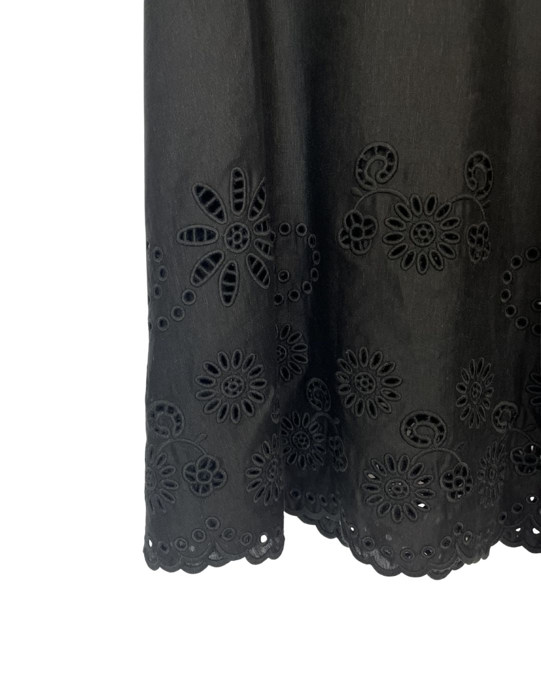 ELIE TAHARI Black Linen Midi Skirt (Size 2)