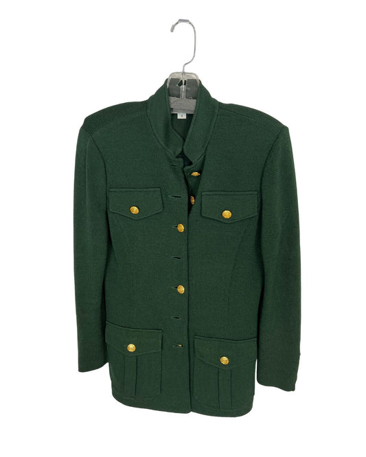 ST. JOHN Dark Green Knit Blazer/Jacket (Size 4)