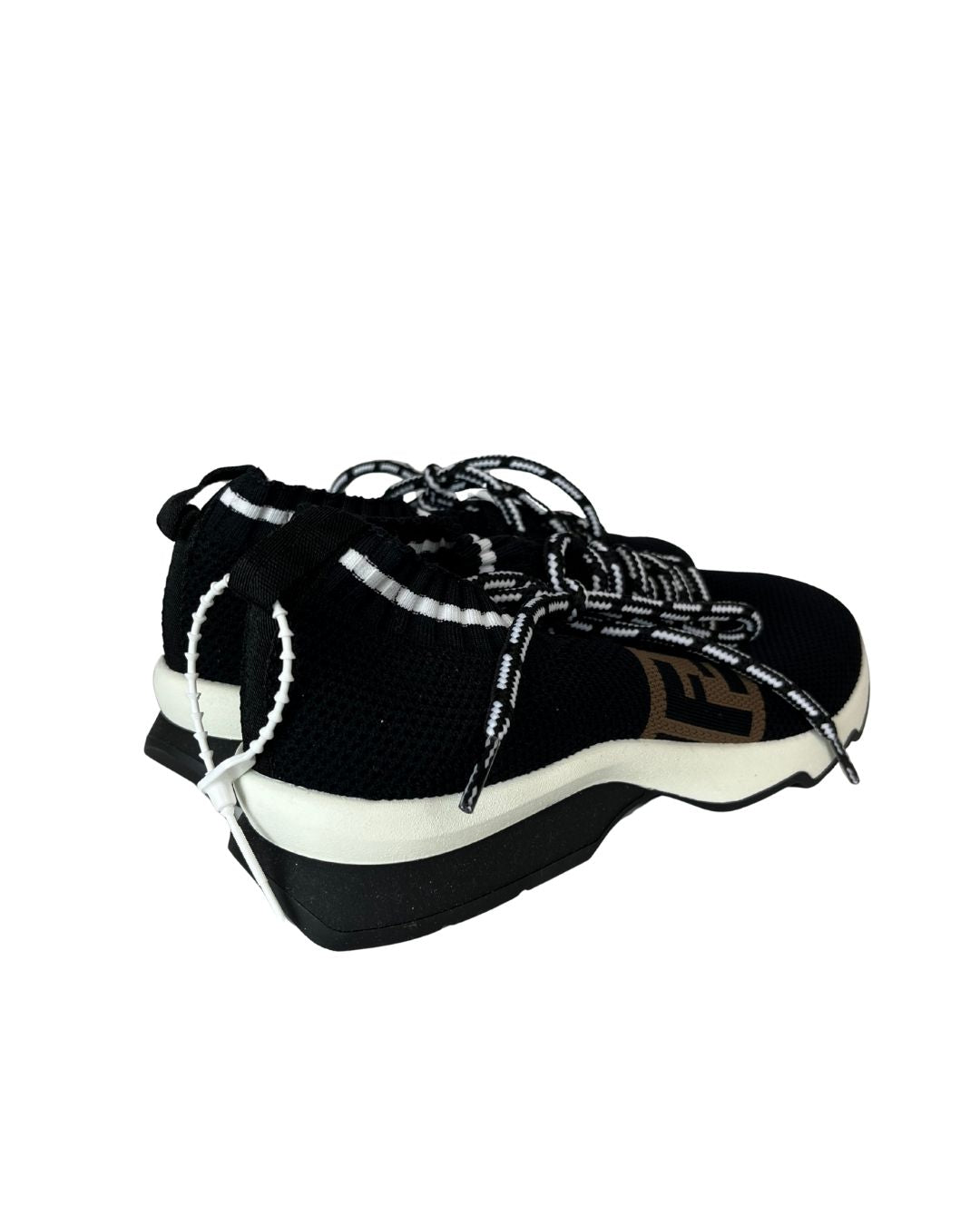 FENDI Zucca FF Logo Printed Black Sneakers (Size 38)