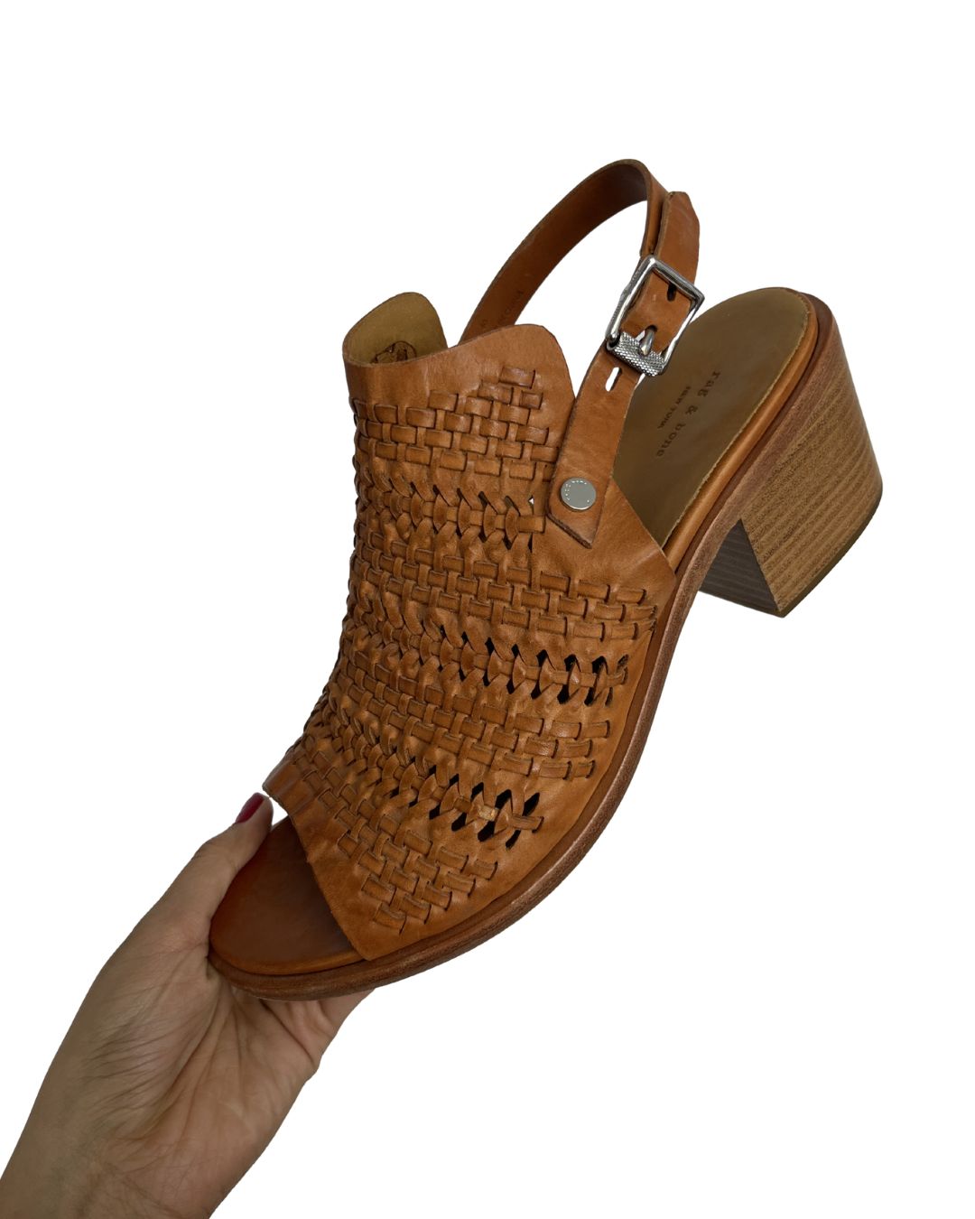 RAG & BONE Brown Leather Sandal Heels (Size 9.5)