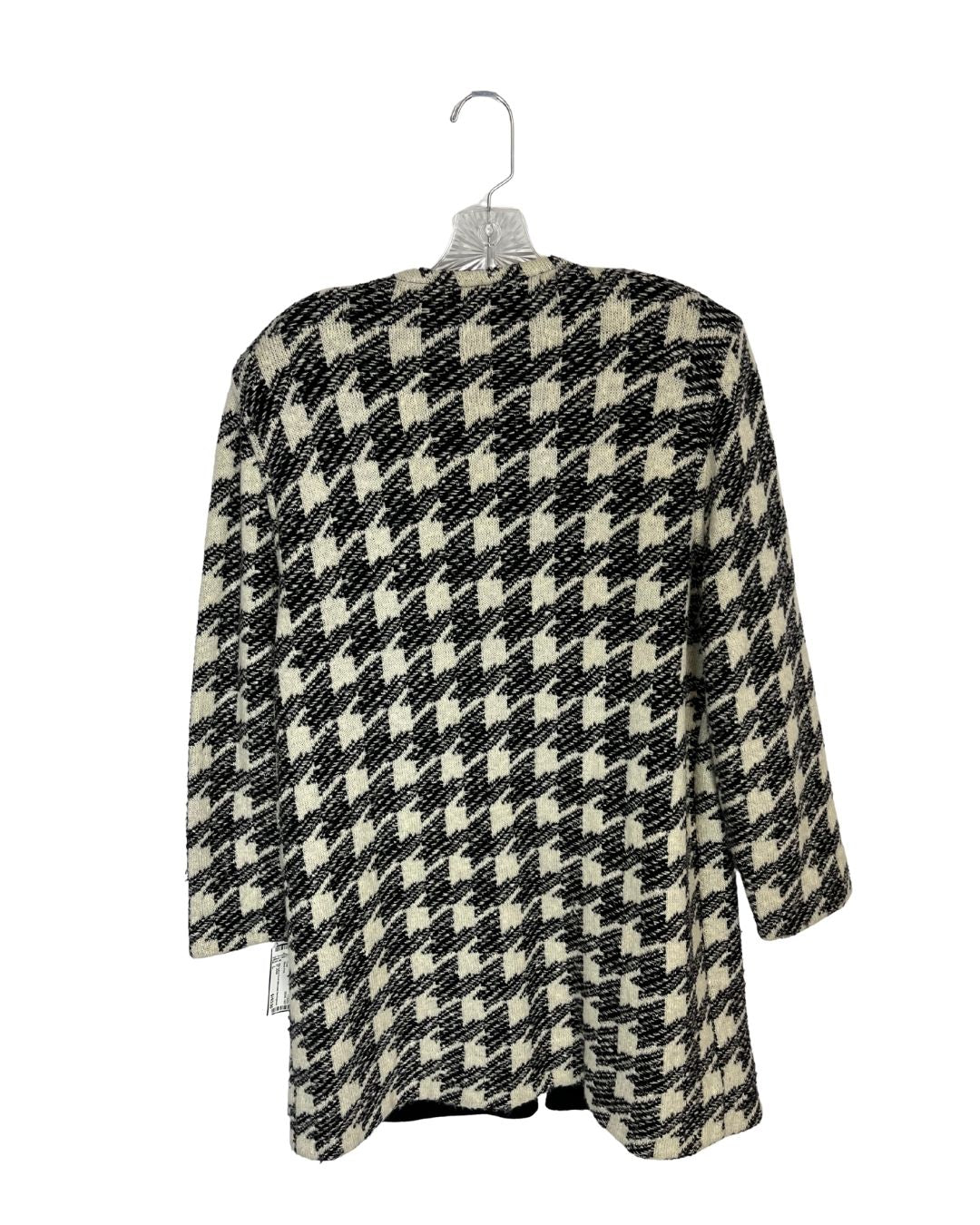 ST. JOHN Black and White Houndstooth Coat (Size L)