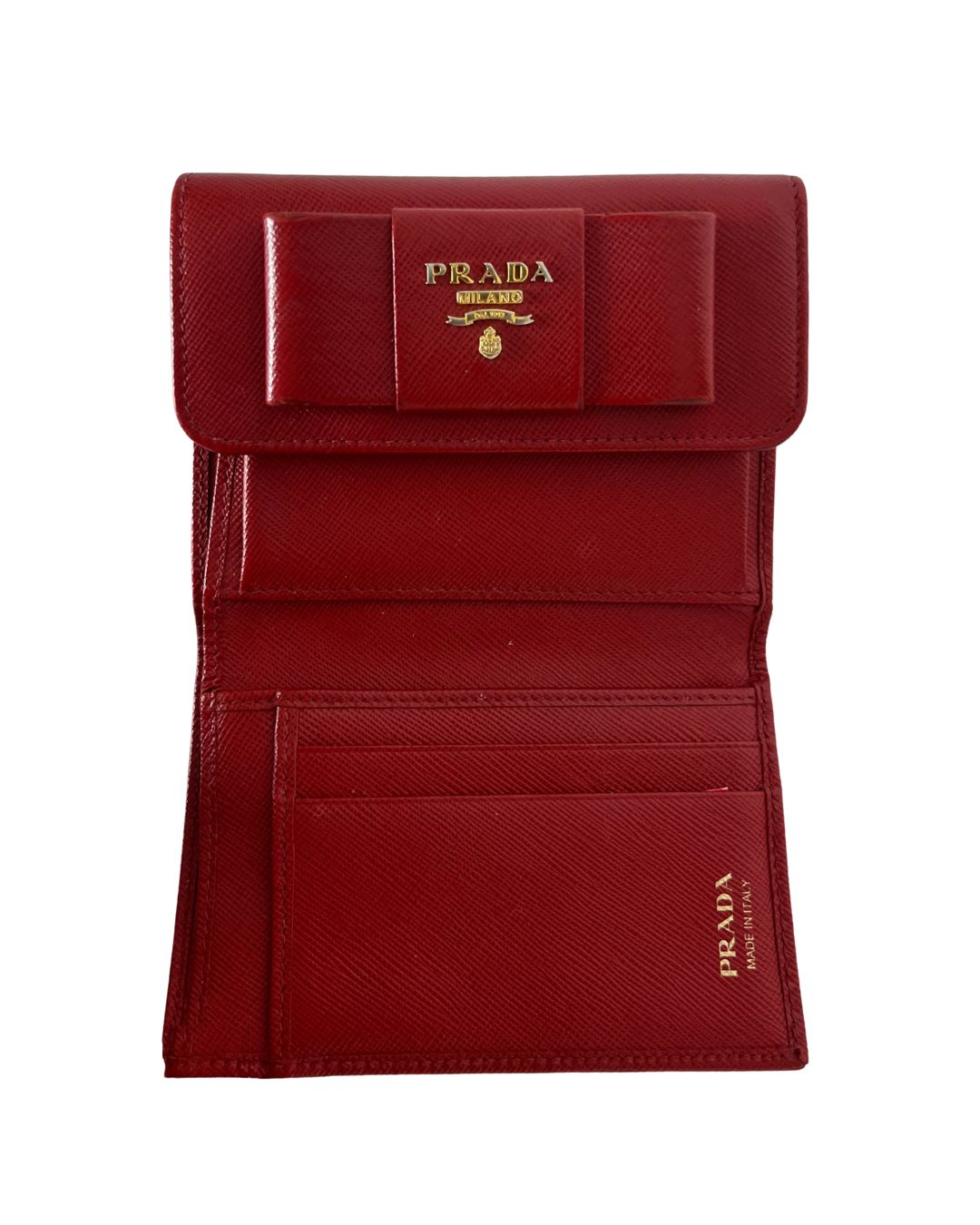 PRADA Saffiano Red Leather Wallet