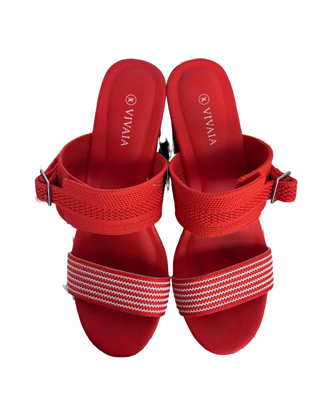 VIVAIA Orange Woven Wedge Sandals (Size 7)