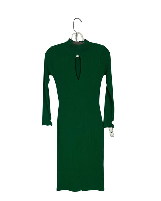 MONSE Ribbed Keyhole Green Knit Dress (Size S)