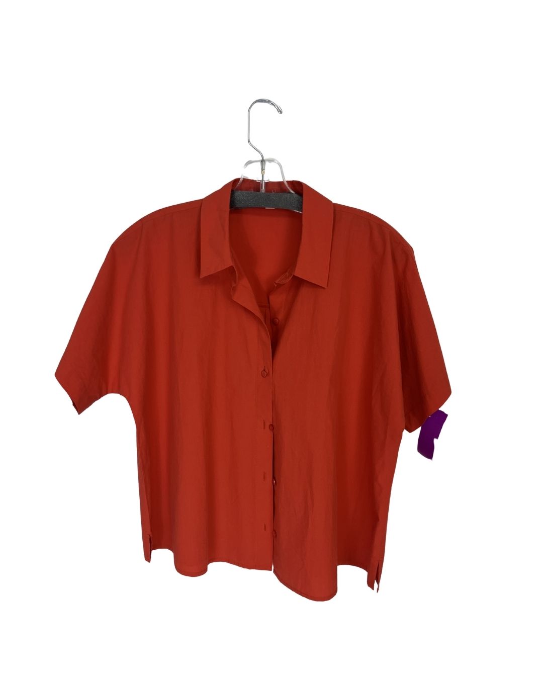 EILEEN FISHER Orange Short Button Up Shirt (Size S)