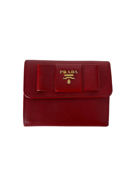 PRADA Saffiano Red Leather Wallet