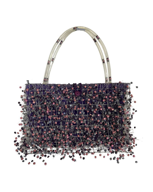 TIMMY WOODS Pink & Purple Wire Beaded Handbag