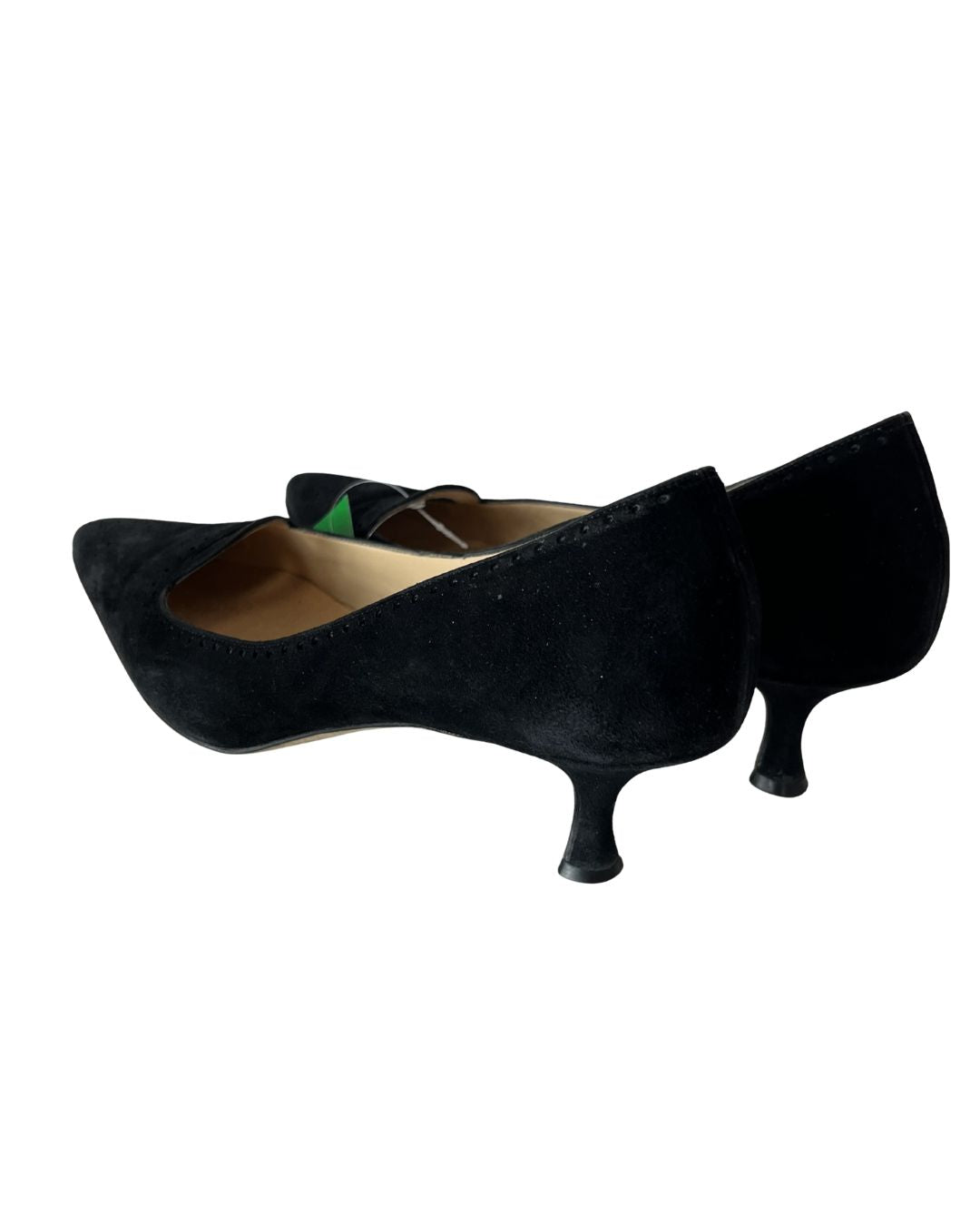MANOLO BLAHNIK Black Suede Kitten Heels (Size 8.5)