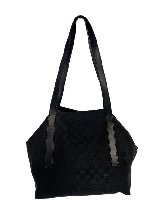 GUCCI GG Black Canvas Shopping Tote Shoulder Bag