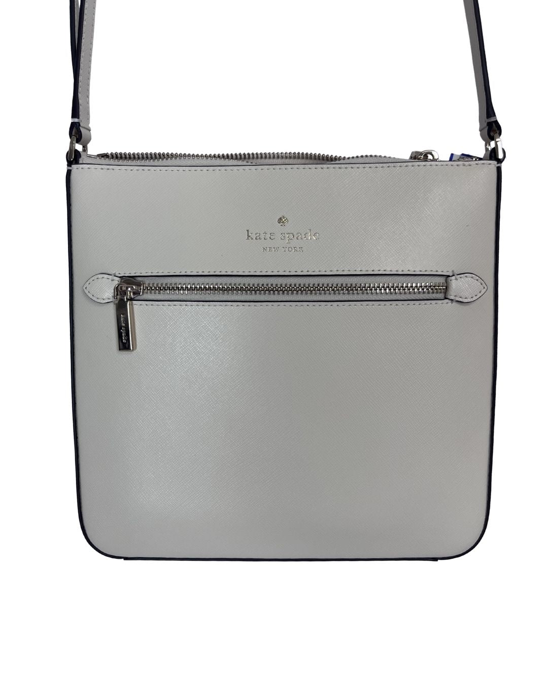 KATE SPADE Sadie North South White Leather Crossbody Bag