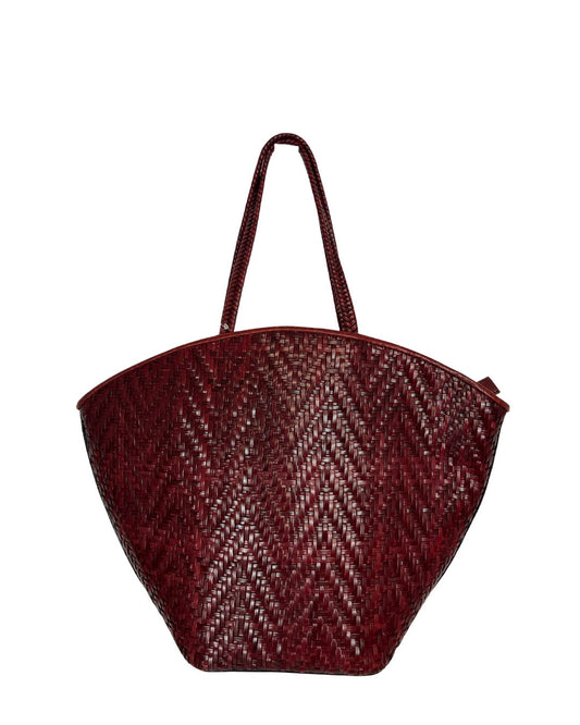 PAOLO MASI Red Woven Leather Handbag