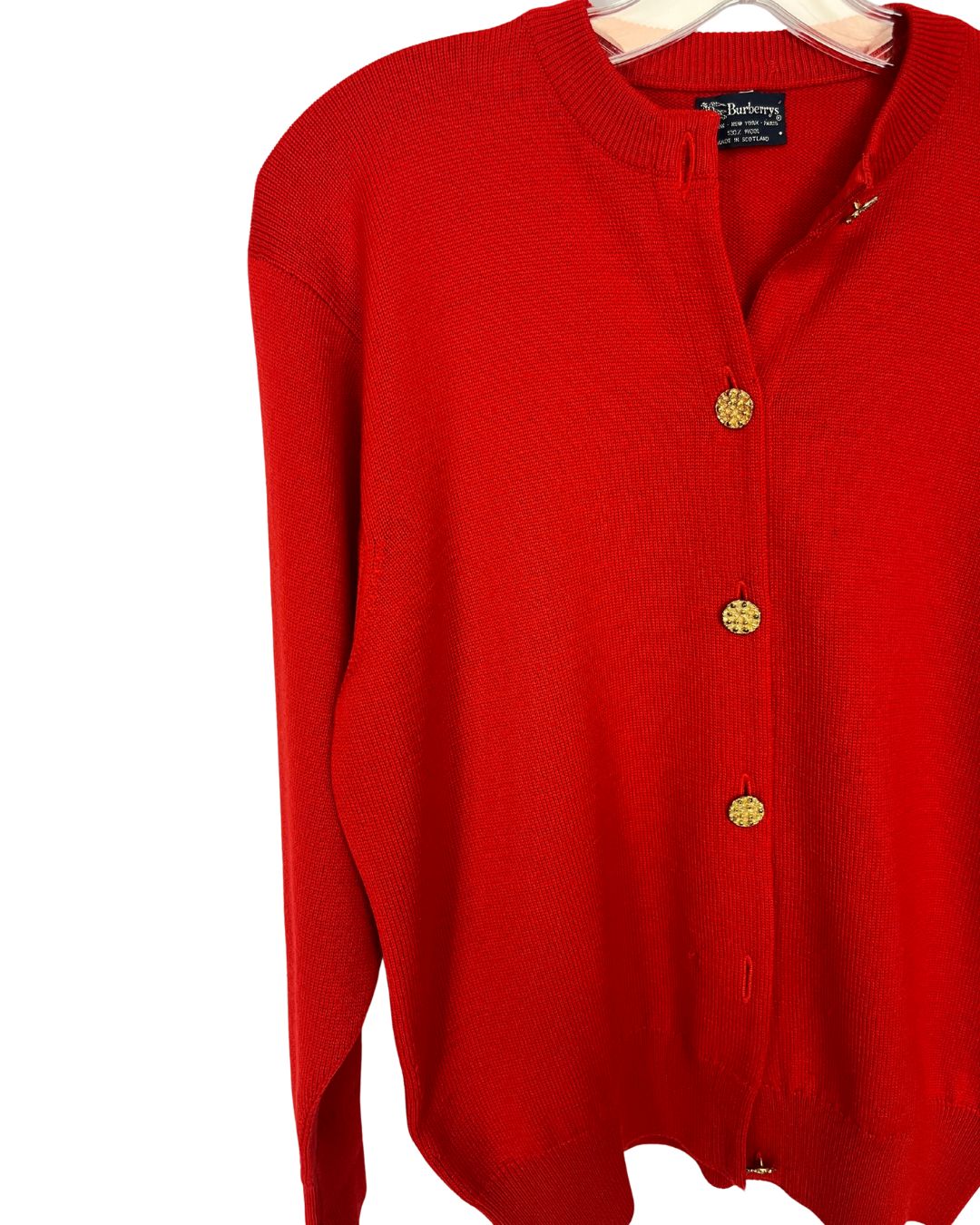 BURBERRY Red Cardigan (Size M)