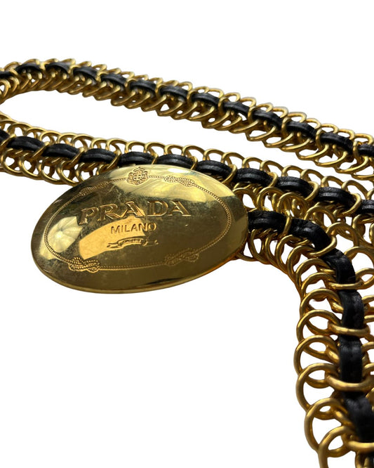 PRADA Leather & Gold Waistbelt