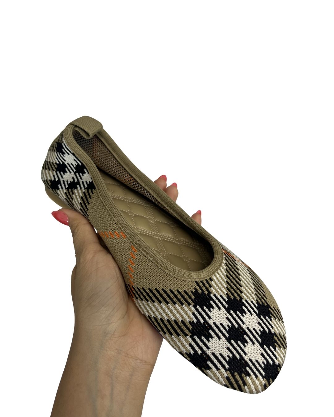 BURBERRY Check Knit Baby Ballerina Flats (Size 6.5)