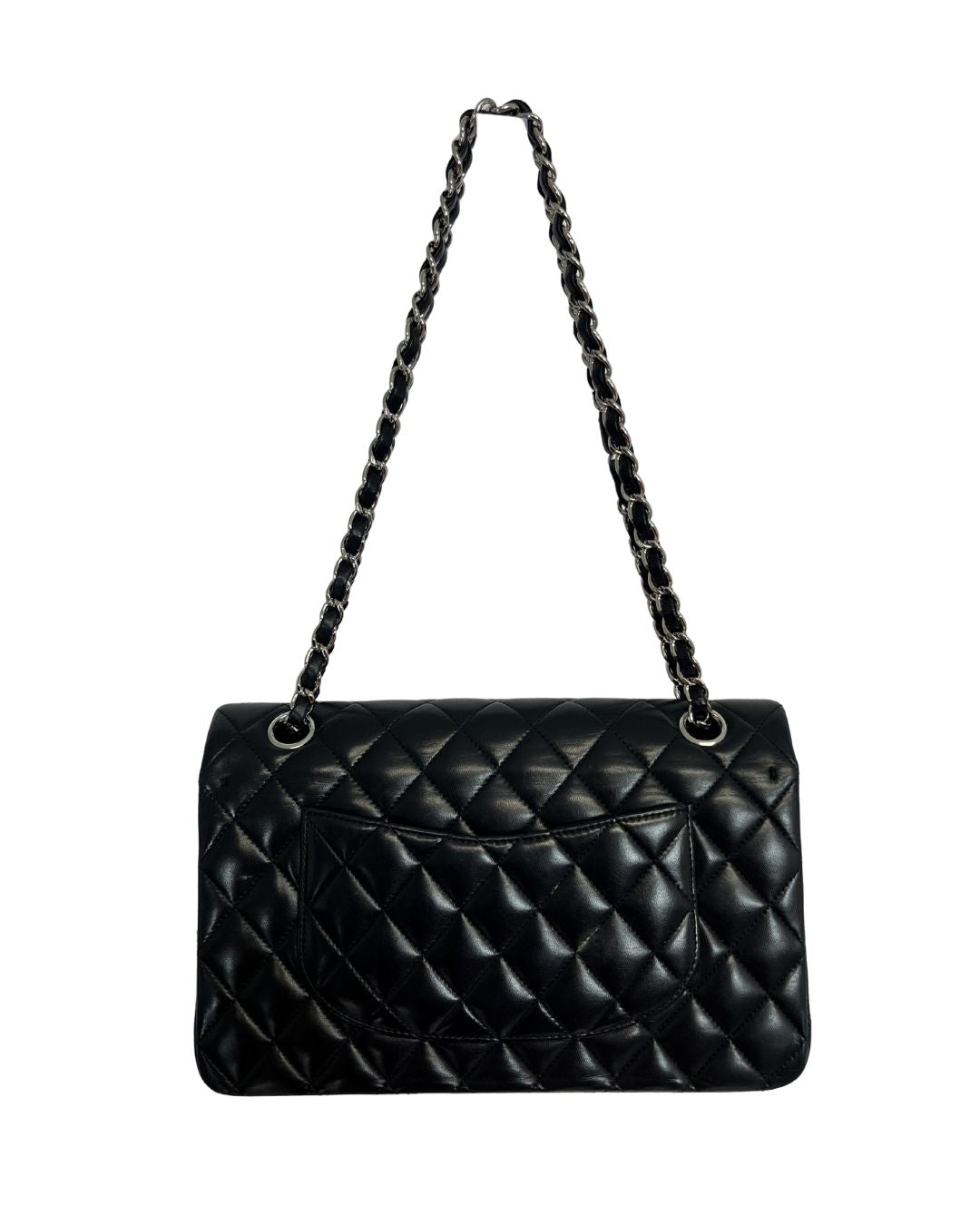 CHANEL Classic Double Flap Black Leather Bag