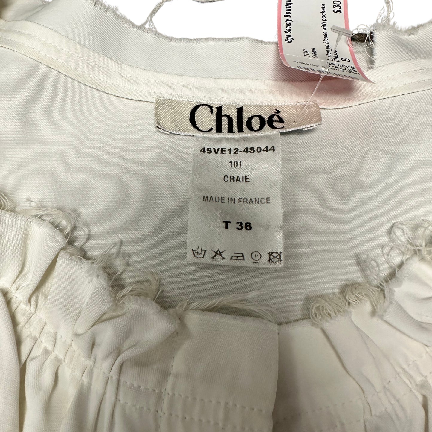 CHLOE Raw Edge Button-Up with Pockets